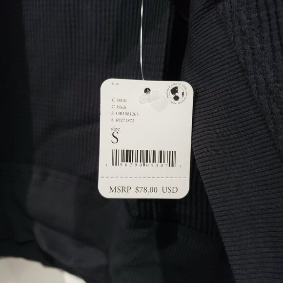 Free People Women's Santa Clara Thermal Long Sleeve Pullover Black Size S - Picture 6 of 9